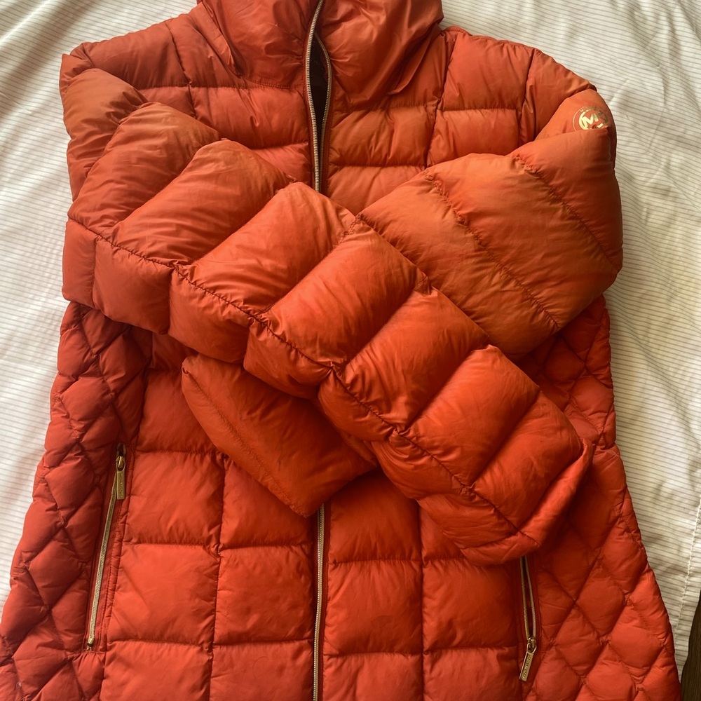 Michale Kors Women's Orange Puffer Jacket XL size
